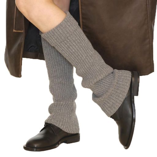 [UNDERCONTROL]冬カシミアウールミックスリブニット暖かいゆったりサイズ太ももY2Kレッグルーズソックスバレエウォーマーロングブーツフットレスソックス韓国(グレー)