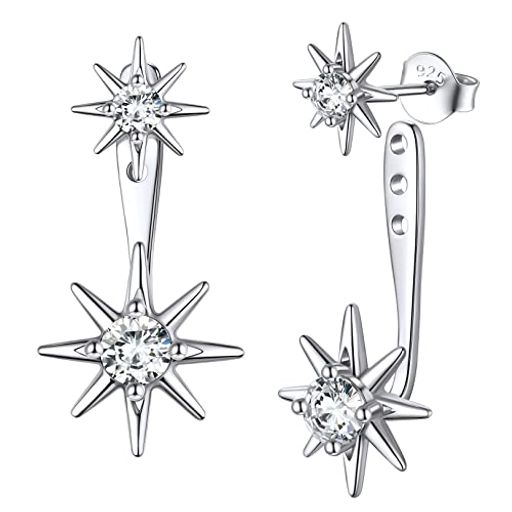 FOCALOOKピアスレディーススターバーストピアス925シルバー金属アレルギー対応イヤリングアクセサリー誕生日プレゼント結婚記念日ジルコニアピアス