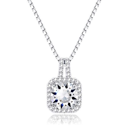 「SHIERYIU」ネックレスレディースシルバー925銀ロングチェーンスワロフスキークリスタルペンダントプ..