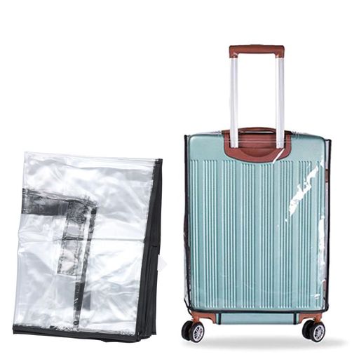 [Marjoramy]スーツケースカバー透明黒縁レインカバーキャリーケースカバー防水旅行PVC素材2個セット傷..