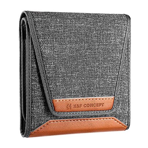 K&FConceptフィルターケース3枚用フィルター径62mm対応円形フィルターケースカメラ一眼レフフィルターレンズケースフィルターレンズポーチ防水防塵折りたたみ手入れ保管管理用品