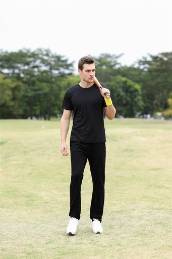 [エンブリー]メンズジャージカジュアルシャツ春夏クルーネックトップス半袖無地男の子吸汗速乾上着通勤..