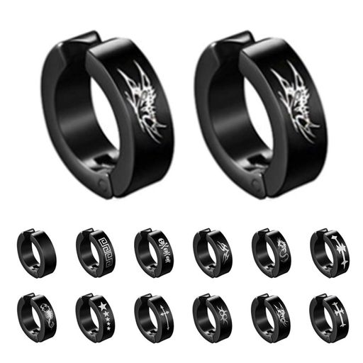 YOLOOメンズノンホールフープピアスシンプルリングイヤーカフフェイクイヤリング金属アレルギー対応サ..