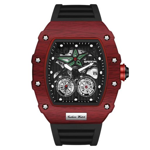 RORIOS腕時計メンズウォッチ男性日付表示クォーツ夜光軽量防水仕事通勤おしゃれ人気シンプルビジネスおしゃれ父の日クリスマスプレゼントレッド&ブラック