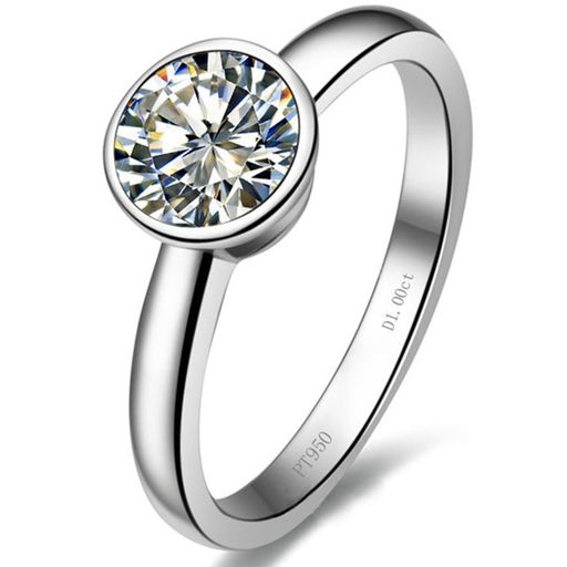 婚約指輪単一の宝石NSCD模擬ダイヤモンドリアルシルバー女性たち結婚リング