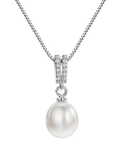 [Michooyel]シルバー925淡水真珠CZネックレスレディースペンダントジュエリークリスマス誕生日入学式卒..