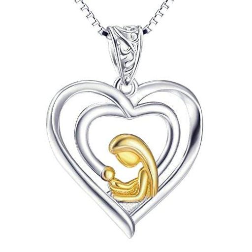 AngelaBoxレディースネックレスシルバー925ハート型母の日ギフトプレゼント(番号:B)