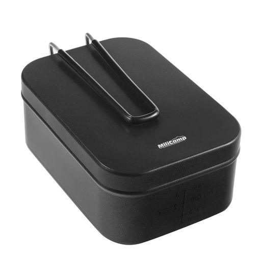MiliCamp黒ラージメスティンテフロンフッ素加工キャンプ飯盒ファミリーキャンプ炊飯焦げ付きにくいはんごうアウトドア調理器具目盛り付シーズニング不要