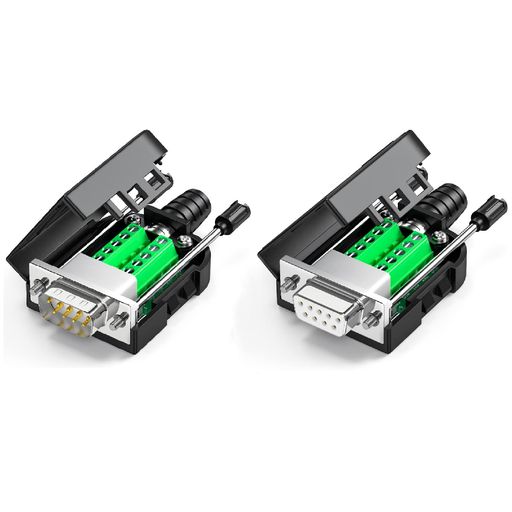 樂天商城 - PENGLIN2個D-SUB9ピンコネクタオスメス端子台付基板コネクタカバーRS-232DB9ケーブルネジ止めはんだ不要DSUB9ピンシリアル変換アダプタ基板シリアル通信コネクタ(オス+メス)