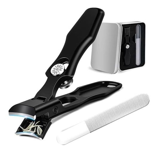 XGIUINI 爪切り 日本製ステンレス【巻き爪 厚い爪 硬い爪 スパッと切れる】大開口 爪切り 高級 飛び散り防止 切れ味 つめきり 爪ケア 用 子供/大人/高齢者と家族全員が使用 手足用 収納ケー…