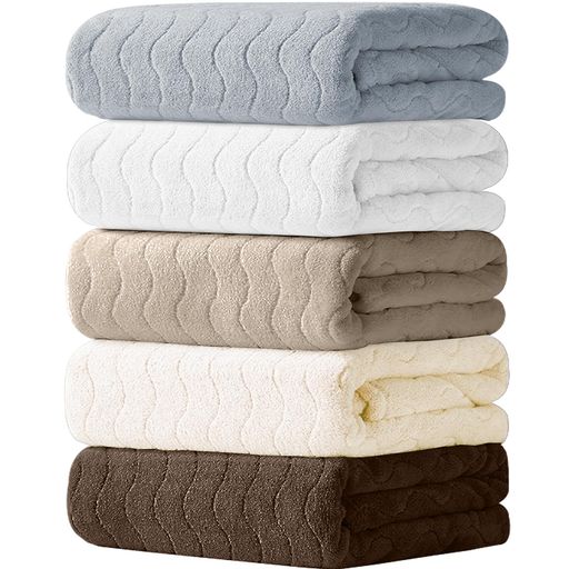 バスタオルふわふわ[Cozyone5色5枚セット]ホテル仕様マイクロファイバー大判厚手速乾瞬間吸水肌触りお風呂上がり耐久性バス用品(グレー+ホワイト+クリーム+コーヒー+ダークコーヒー)