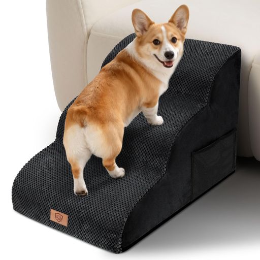 Masthome 犬 階段 スロープ ドッグステップ 3段踏み台 段差解消 ペット用 ステップ 30D高密度スポンジ 高さ40cm