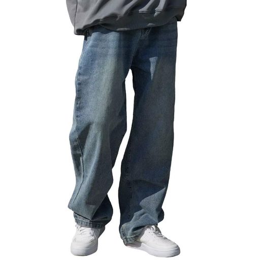 [Fuyumoe]ジーンズメンズワイドデニムパンツメンズズボンワイドジーパン大きいサイズゆったりルーズイ..