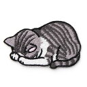 G-RUI1個かわいい刺繍入りグレー猫パッチ衣類用詰め合わせ小さな刺繍入りアイロン接着動物アップリケパッチ衣類ステッカーアイロン接着バッジ