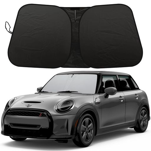 ミニクーパー(MiniCooper)2015~2024年式対応フロントサンシェード|クーパー/クーパーSハードトップ4ドア専用折りたたみ式・UVカット