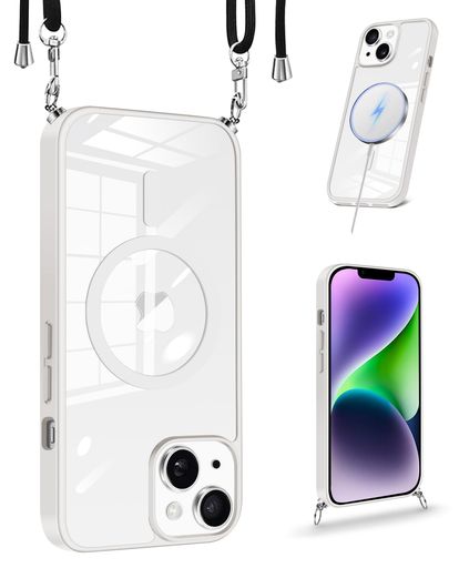 GULEIYAA iPhone 14 クリア ケース MagSafe対応 黄ばみ防止 超薄型 ワイヤレス充電可能 転倒防止 ストラップ穴付き シンプルスタイリッシュ 耐衝撃 実用的 いphone 14 スマホケース 縄掛け 肩掛け …
