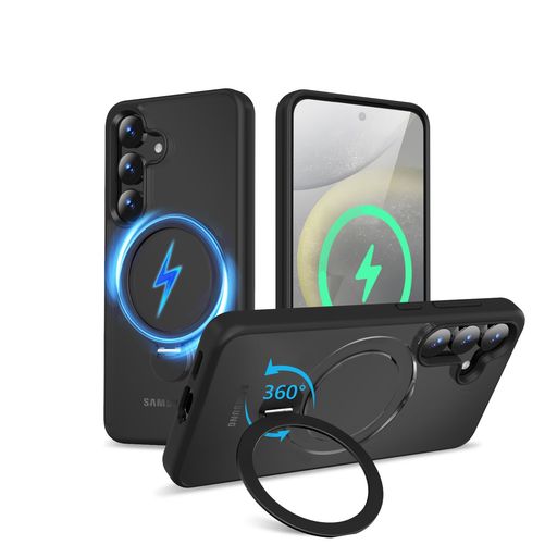 KWATUNG GALAXY S25 用ケース MAGSAFE対応 ギャラクシー S25 用ケース ワイヤレス充電対応 ギャラクシー S25 カバー 隠し収納式スタンド 横縦両立 角度調整 スマ…