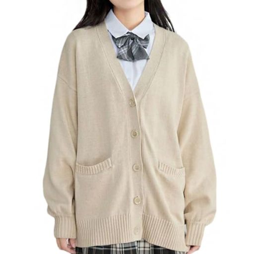 樂天商城 - [Ailiyumo]スクールカーディガン女子高校生制服学生通学ニットカーディガンレディース冬Vネックだぼ袖大きいサイズカジュアルゆったり春秋可愛い