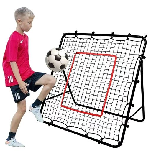 Gagalileo リバウンドネット サッカー 野球 100x100cm PEネット 鉄製フレーム ブラック 折りたたみ 室内 屋外 跳ね返…