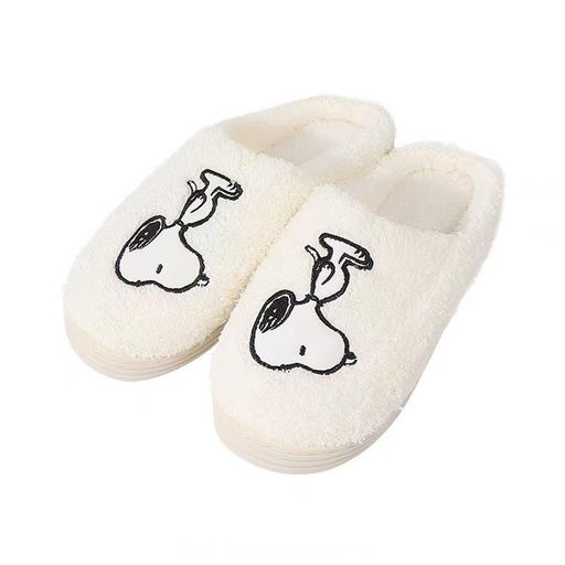 スヌーピースリッパルームシューズ秋冬モコモコ室内来客トイレ防寒静音暖かい滑り止め付軽量レディースキャラクターかわいいおしゃれ(C)