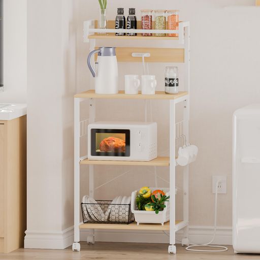 LunarLightキッチンベイカーラック幅57x奥行39.2x高さ133cmキッチンラックレンジラックオープンラック..