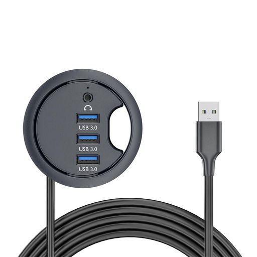 NFHKUSB3.0ハブサウンドカード3ポートUSB60mmデスクグロメットスプリッタードックステーションヘッドホンマイクオーディオインターフェースデスクトップPC用