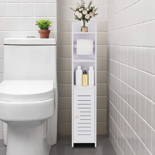 Sundries Box - LONGSHININGトイレ収納スリムトイレラック隙間収納ラックランドリー収納玄関収納ラックすき間収納幅15*奥行17*高さ80cmペーパーティッシュ組み立て簡単省スペーストイレ/玄関/洗面所/寝室/…