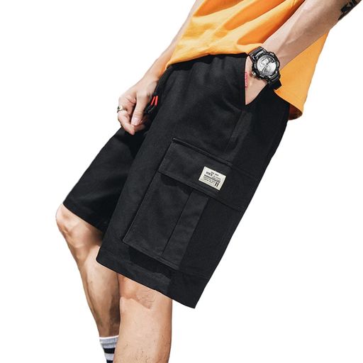 [UUEN]カーゴパンツメンズゆったり夏カジュアル無地ショートパンツアウトドアゆったり半ズボン人気短パ..