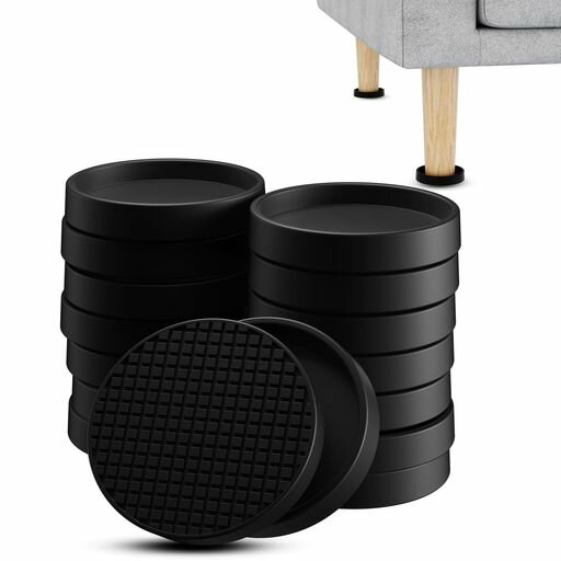 ZDDLOINP滑り止めシートソファ滑り止め16個入りキャスター足保護家具・ソファー・ベッド・床・机・傷防止防音シリコンマット強力(Medium-丸型直径6.5cmブラック)