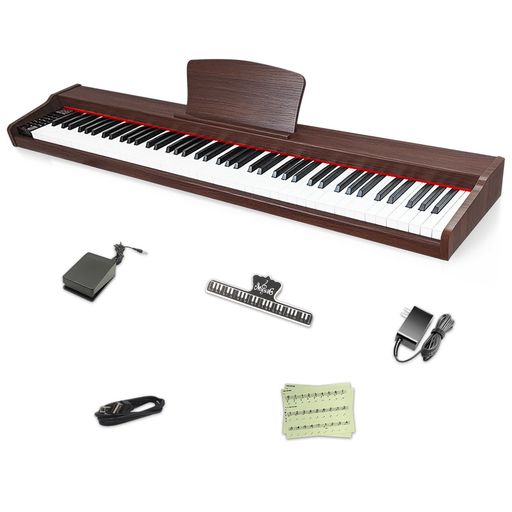 【木製電子ピアノ】Longeyeロンアイ電子ピアノ88鍵盤MOLD2日本語表記二つヘッドホン同時使用MIDI端子対応10mmストローク380種類音色移..