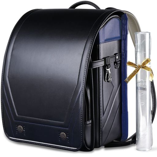 [Coulomb]クーロンプレリュード・ランドセル男の子A4フラットファイル対応撥水加工ワンタッチロック【透明ランドセルカバー付】贩売者6年保証(Black)