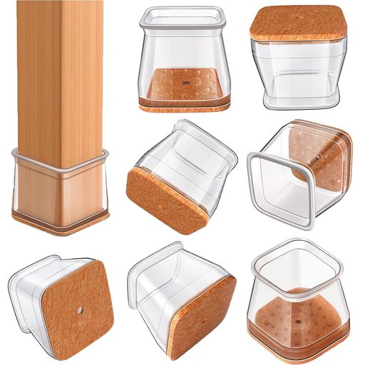 椅子脚カバー四角椅子足カバーいすのあしカバーきず防止シリコン防音四角の椅子脚移動ラクラクフェルト..