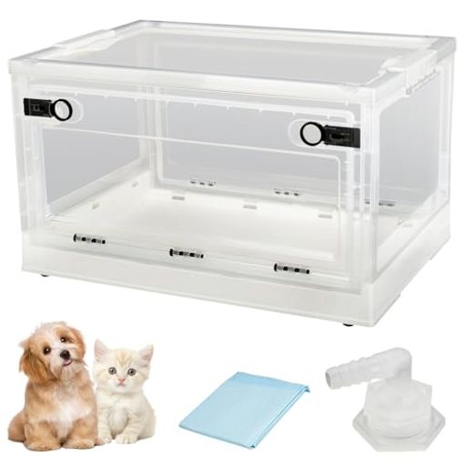 aleawolペット酸素室56L透明折りたたみ式酸素ハウス酸素バルブキャスター付き移動が簡単通気性が良い酸..