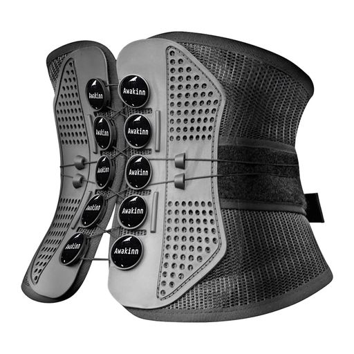 Awakinn腰サポーター骨盤ベルト男女兼用腰椎コルセット腰楽コルセット猫背ベルトサポート大きいサイズ強力固定蒸れない軽い洗濯可日本語取扱説明書敬老の日(XXL)