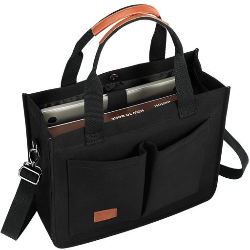 [Voova]トートバッグキャンバスA4大容量ショルダーバッグメンズレディース斜めがけ肩掛けバッグハンドバッグ自立無地軽量マザーズバッグトート帆布ポケット多い13-14インチノートパソコ…