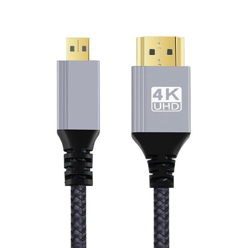 xiwai 4K 60hz 高速HDMI 2.0オス→マイクロHDMI Type-Dオスケーブル スリーブストレートコネクター付き ノートパソコンモニターHDTVコンピューター200cm用