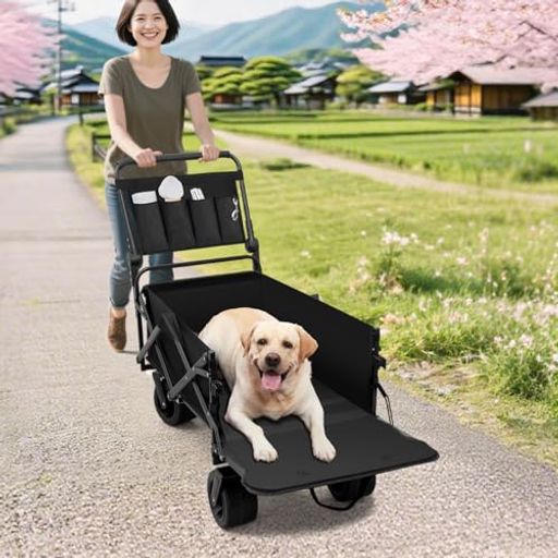 Cavoyo犬用カート大容量耐荷重73kg高齢犬ペットカートバギーキャリーワゴン台車ワンタッチ折り畳み開閉..