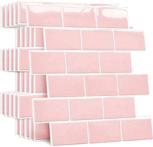 Yoillioneキッチン粘着タイルシール:コンロ耐熱壁紙-浴室防水シート-貼り付けしっかり立体リメイクステ..