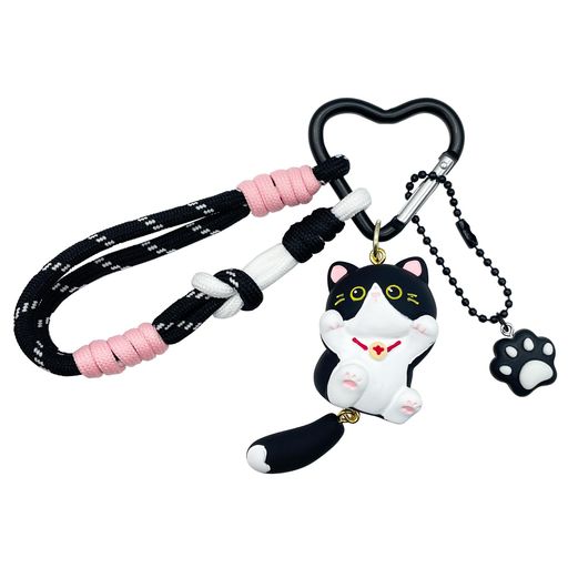 [NATUAKE]猫キーホルダー可愛い猫好きグッズバッグチャーム樹脂チャームプレゼント誕生日女性レディース友達ストラップ付きおしゃれ小物雑貨