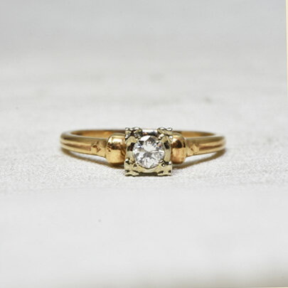 乐天商城 - グッドウィル アンティーク ジュエリー リング 指輪 14ct ゴールドダイヤモンド リング 装飾品