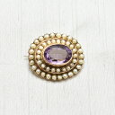 アンティークジュエリー 9ct アメシストパールブローチ