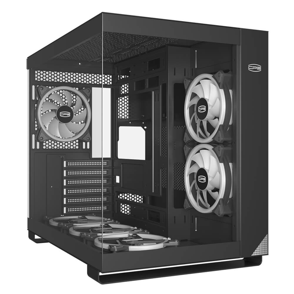 PC COOLER(CPS) C3T500 ブラック(C3T500-ARGB-BK) 両面フル高透過率ガラスのピラーレス設計のATXケース