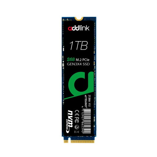 addlink S68 ad1TBS68M2P PCIe GEN3x4 NVMe、M.2 2280 SSD 最大2100MB/s 1TB addlink S68 ad1TBS68M2P PCIe GEN3x4 NVMe、M.2 2280 SSD 最大2100MB/s 1TB