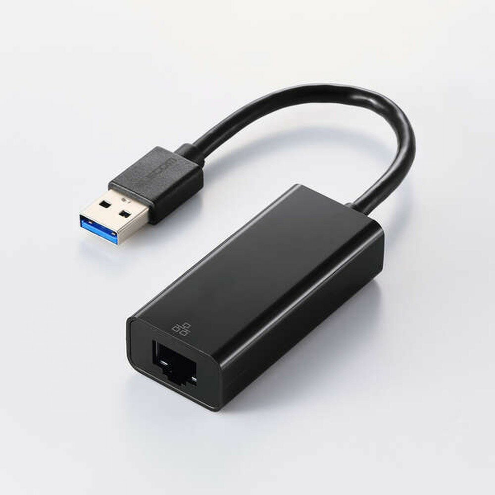 Rakuten - ELECOM EDC-GUA3V3-B 1Gbps USB-A 有線LANアダプター ブラック