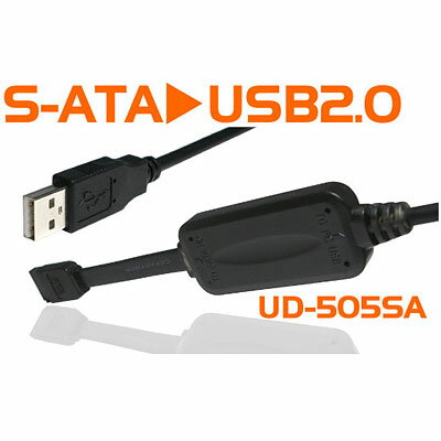 型番UD-505SA 特徴ケーブルを挿すだけの簡単接続HDDやドライブにUSBアダプタと、電源アダプタを差し込んでください。 電源アダプタのスイッチを入れたら、USBケーブルをパソコンに差し込めば接続完了です。ケーブルを挿すだけなので1分もかかりません。ご使用方法も簡単つないだHDDは、デスクトップの「マイコンピュータ」に新しいドライブとして表示されます。 データをマウスのドラッグ&ドロップで移動(コピー)したり、整理(削除)したり、フォルダごとコピーしたり… USBメモリーと同じ手軽さで、より大容量のHDDをご利用いただけます。S-ATA接続HDDやDVDドライブをつなぐことができます。 デスクトップ用PCハードディスク(3.5インチ)や、ノートPC用ハードディスク(2.5インチ)、 DVD-RW等の光学ドライブ等をつなぐことができます。内蔵用ドライブの接続規格として最新のシリアルATA(S-ATA)に対応しています。つなげられる環境Windows7、WindowsXPやVistaといった定番・最新のOSに加え、Windows2000、Me、98SE(※1)などの従来OSでもご使用頂けます。 MacOS10.26以降のOSを搭載したApple社Macintoshでもご使用頂けます。またUSBマスクストレージクラスに対応したハードウェア、PLAYSTATION3(※2)や、USB接続端子を搭載したREGZA3500シリーズ(※3)にて動作を確認済みです。(※1　Windows 98SE環境でご使用頂く場合にのみ、付属のドライバCDをインストールしてからご使用下さい。)(※2　2008年3月末時点、USB接続したHDDフォーマット/1パーテーションを、XMBからUSB機器として動作する事を確認済。)(※3　R3500シリーズに本製品を用いてHDDを接続した際に、ご所有のREGZA3500シリーズTV個体用に初期化されます。)対応ドライブ 3.5インチハードディスク、2.5インチハードディスクCD-ROM / RAM / RドライブDVD-ROM / RAM / ±R / ±RWドライブ対応機器 USBポートを搭載したDOS/V規格PC(NEC PC-98NXシリーズを含む)対応OSMicrosoft社 Windows 8 / 7 / VISTA / XP / 2000 / ME / 98SE※Windows98SEに限り、付属のドライバーソフトをインストールしてからご使用下さい。windows98SE専用ドライバーは、HPからダウンロードMac OS 10.26以上ドライブ側の接続端子 シリアルATA 、シリアルATA2　7pin端子マシン側の接続端子 USB2.0 / 1.1(Aタイプ端子 ×1)USB規格準拠0.5A ※IDE接続2.5"HDDへの供給上限値サイズ アダプタ寸法:(横)20×(縦)58×(厚さ)11 mm(ケーブル含まず)シリアルATAケーブル長 85 mm(コネクタ含む)USBケーブル長 870mm(コネクタ含む)重量 49.0g (UD-505SA本体のみ)電源仕様 入力:AC100V　出力:DC5V/2.0A , 12V/2.0A内容物 UD-505SA本体電源アダプタ(電源ケーブルセット)シリアルATA用電源ケーブル説明書(保証書含む)ファイル復元ソフト「DataRecovery」、FAT32フォーマットソフト「FAT32Formater」/Windows98SE専用ドライバCD-ROM 保証期間 ご購入日より1年間■領収書もしくはレシート、又はご購入日とご購入店名が記された物が必須です。 対応などの詳細はメーカーHPにて最新情報をご確認ください ご注文前に必ずご確認ください・PCパーツのメーカー保証の無い商品は原則、初期不良(ご購入後1ヶ月以内)のみ交換対応となります。・対応保証期間が過ぎた場合は原則、有償修理扱いとなりますのでご注意下さい。・対応機種間違いなどの返品・交換には一切応じられません。・メーカー製/ブランドPCへの取付けに関しましては弊社にて動作保証が出来ませんので自己責任にてお取り付けください。・掲載写真および掲載情報・添付品は変更になる場合がありますので最新情報はメーカーサイトを必ずご確認下さい。・同一商品多数ご要望の方はご注文前に予めご連絡頂きますようお願いいたします。・商品開封後の返品はご遠慮頂いておりますので予めご了承くださいませ。