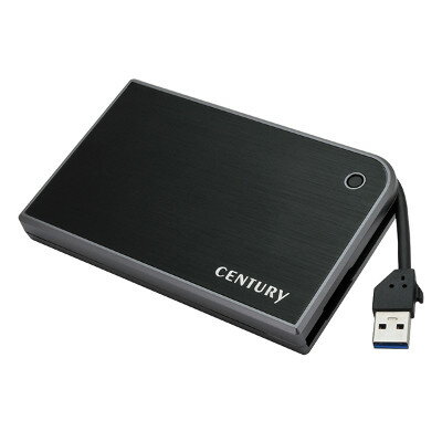 乐天商城 - CENTURY CMB25U3BK6G USBケーブル収納式 2.5インチHDDケース MOBILE BOX Black x Gray