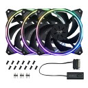 IN WIN Sirius Loop ASL120 ASL120FAN-3PK トリプルパック アドレサブルRGB LED両面搭載 ケースファン 3個パック