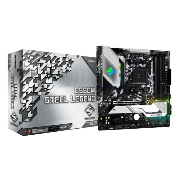 ASRock B550M Steel Legend AMD B550チップセット搭載 MicroATXマザーボード