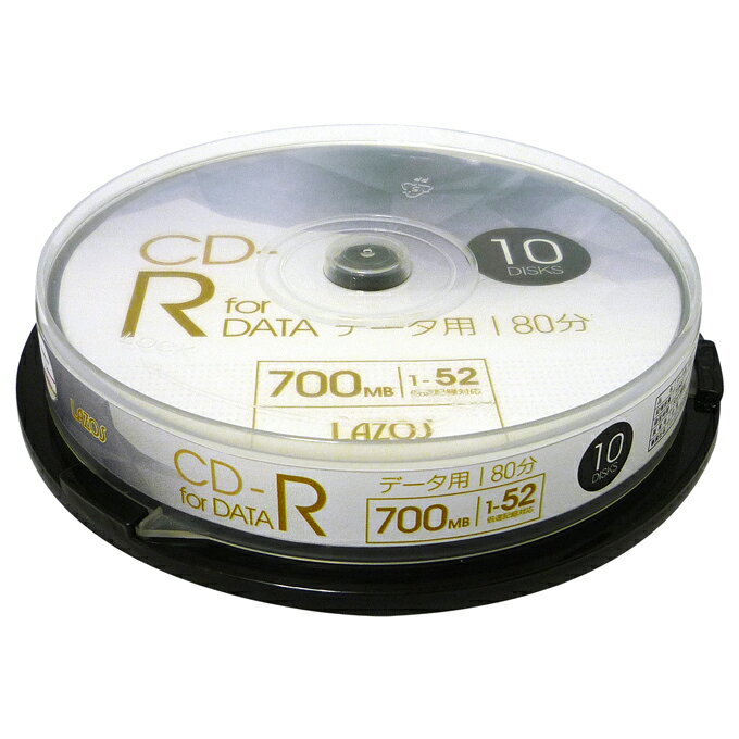 Rakuten - リーダーメディアテクノ Lazos L-CD10P [CD-R 1-52倍速 10枚入 データ用] CD-R 1-52倍速 10枚入 データ用