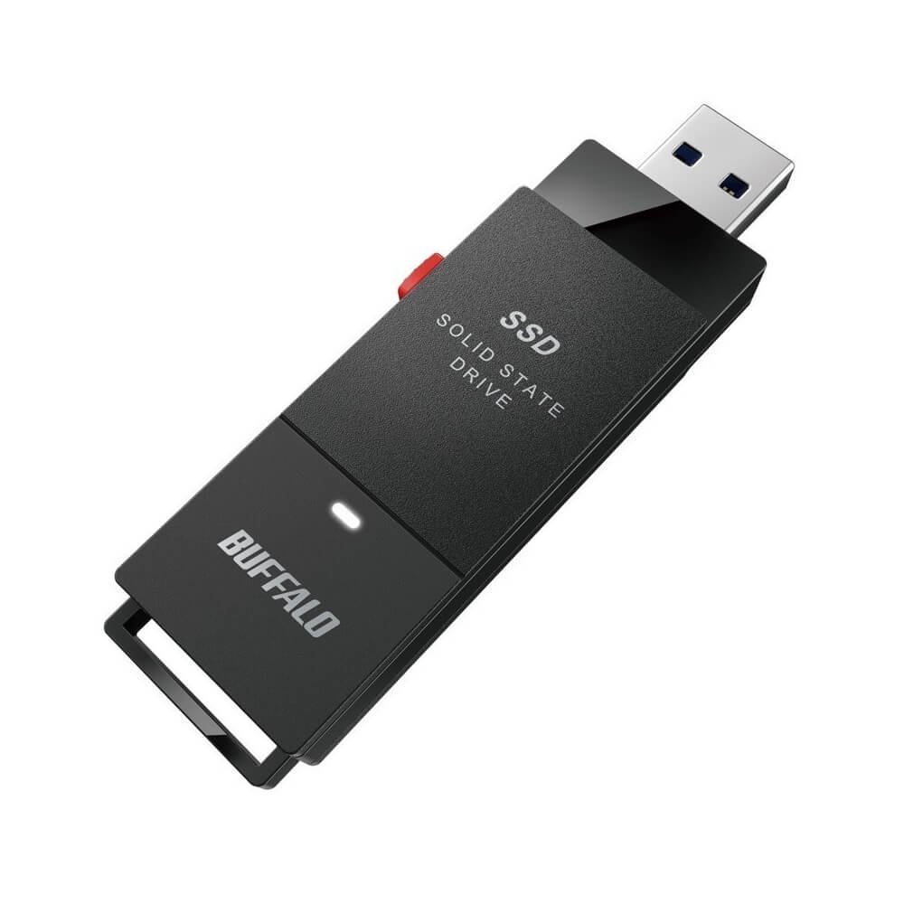 BUFFALO SSD-SCT1.0U3BA/D SSD+USB 3.2(Gen2)で高速なファイル転送を実現 コンパクトなスティック型SSD